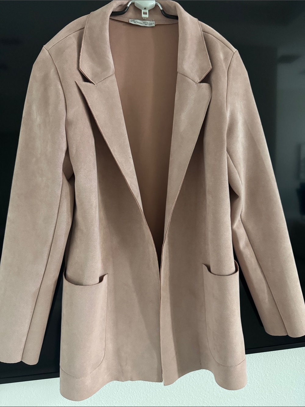 Zara Blush Taupe Open-Front Women's Blazer Jacket